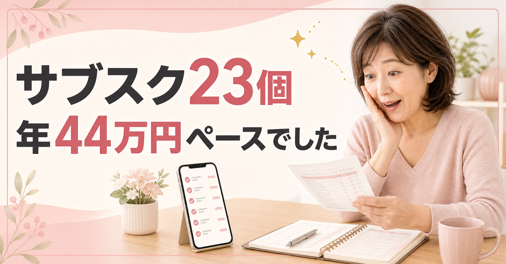 サブスク23個、年44万円ペースの支出を見直す50代女性